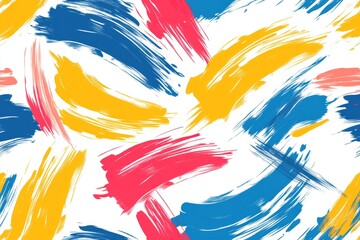 Vibrant abstract seamless pattern featuring colorful brush strokes for textile and print designs