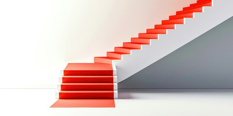 Obraz premium A red carpet leading up to a white staircase