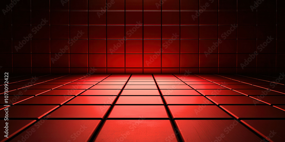 Poster a red background with a red floor