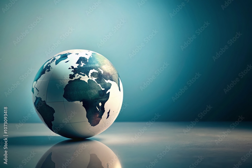 Poster minimalist globe design for modern aesthetic, featuring a simple globe outline on a clean background