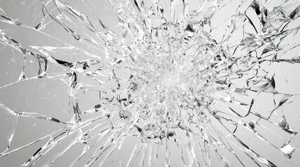 Close-Up of Shattered Glass Texture
