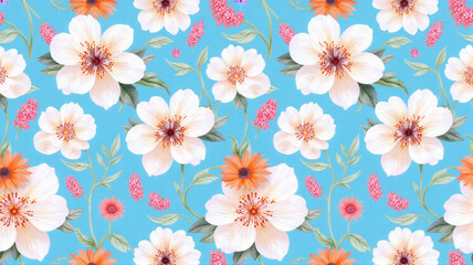seamless pattern with flowers