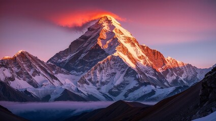 Fototapeta premium A Majestic Himalayan Mountain Peak Surrounded by Serene Landscapes Perfect for Adventure Travel Promotion
