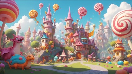 Dreamy Fantasy Village: Candy and Mushroom Houses
