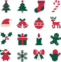 Christmas icon sets vector design