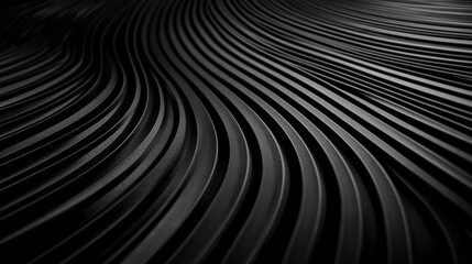Obraz premium Abstract wavy pattern in black with smooth lines creating a modern, artistic feel.