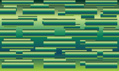 Horizontal blocks with green and blue gradients on a blue green background create a sharp and modern visual impression