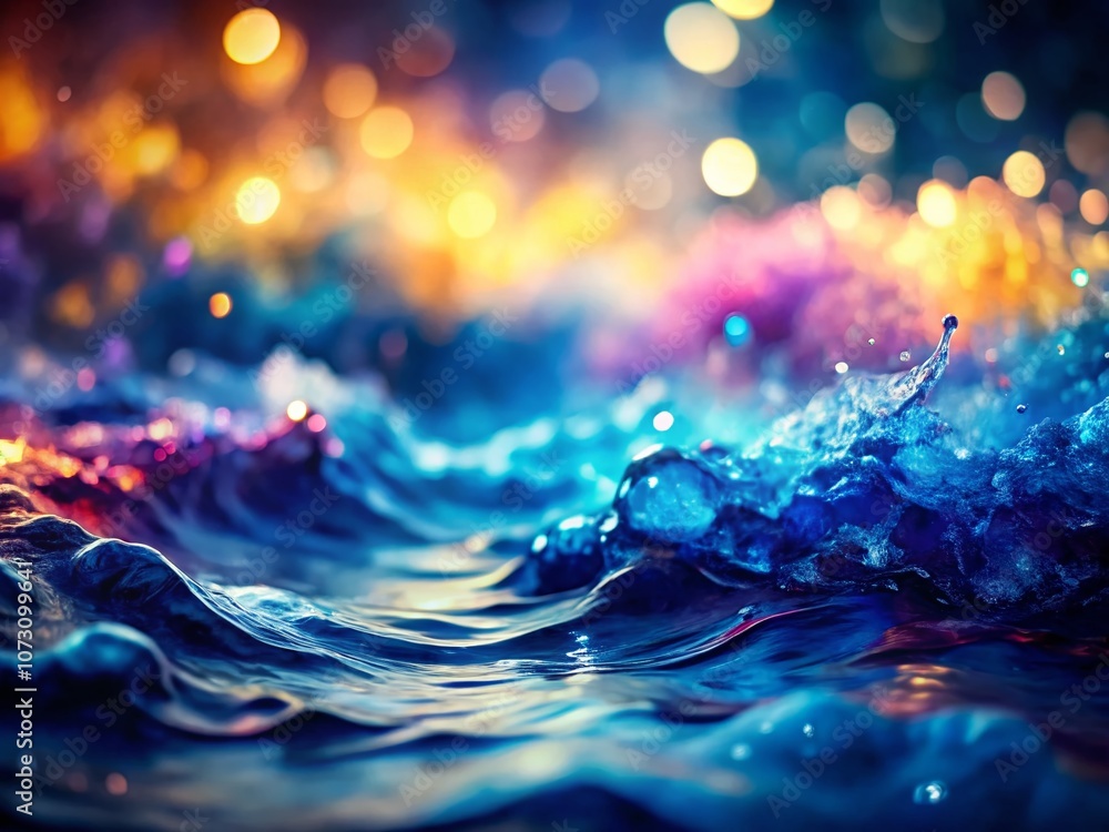 Poster organic watercolored flow background in deep navy blue with subtle blending and soft edges for artis