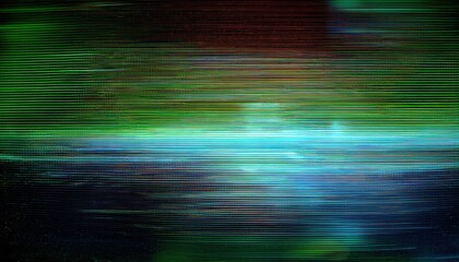Abstract Digital Glitch Background with Vibrant Cyan and Teal Lines, Mimicking CRT Monitor Error or Futuristic Data Display. Perfect for Technology and Sci-Fi Themes in Design or Retro Media