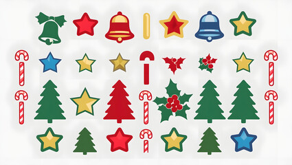 Cheerful Christmas Vector Icons for Holiday Art