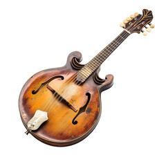 Fototapeta premium Mandolin isolated on white background. PNG Transparent
