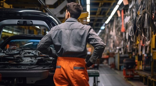 construction worker with yellow helmet at the work