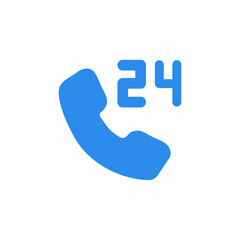 24 hours call icon sign vector