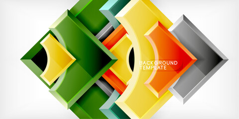 Obraz premium Arrow with round elements. Color geometric shapes background. Vector Illustration For Wallpaper, Banner, Background, Card, Book Illustration, landing page