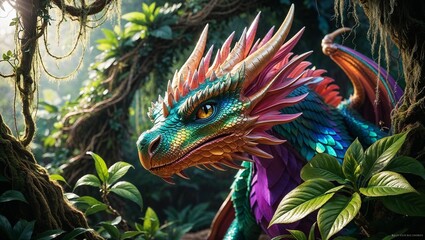 Obraz premium A Vibrant Mesmerizing Fantasy Animal Designed for Illustration and Art Projects