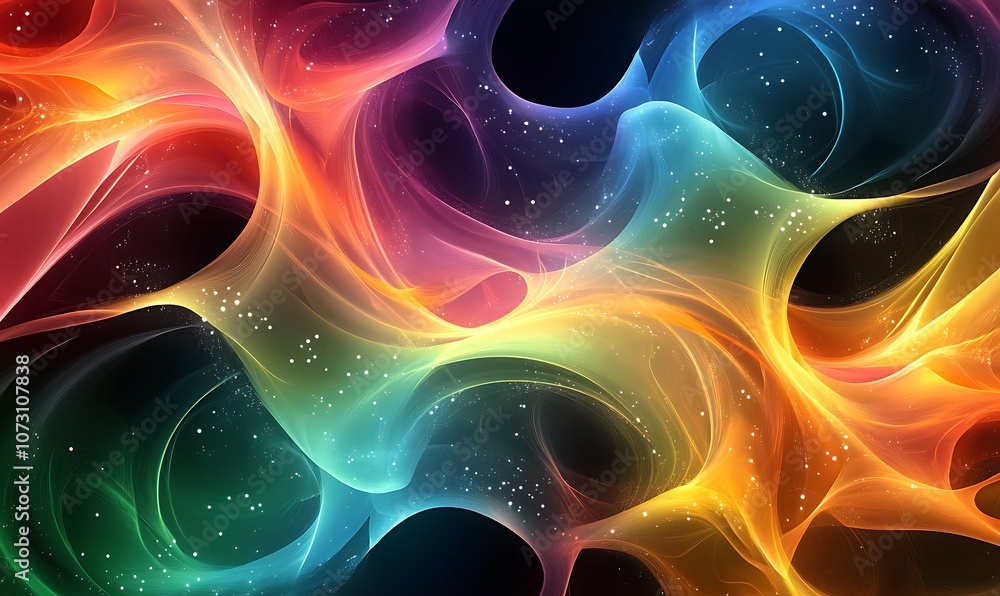 Poster abstract fluid dynamics, dynamic fluid shapes forming abstract patterns