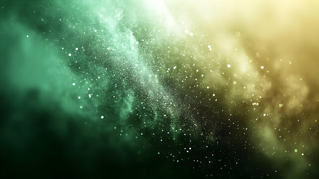 Green and Yellow Abstract Background with Glitter