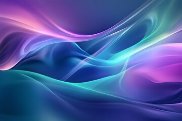 Abstract photography of smooth lines in shades of blue, purple, and green colors