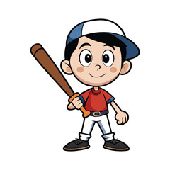 Happy cute little boy playing baseball
