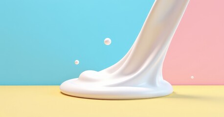 Creamy White Fluid Abstract Background for Eco Friendly Design and Minimalist Marketing Materials