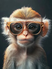 Monkey wearing glasses