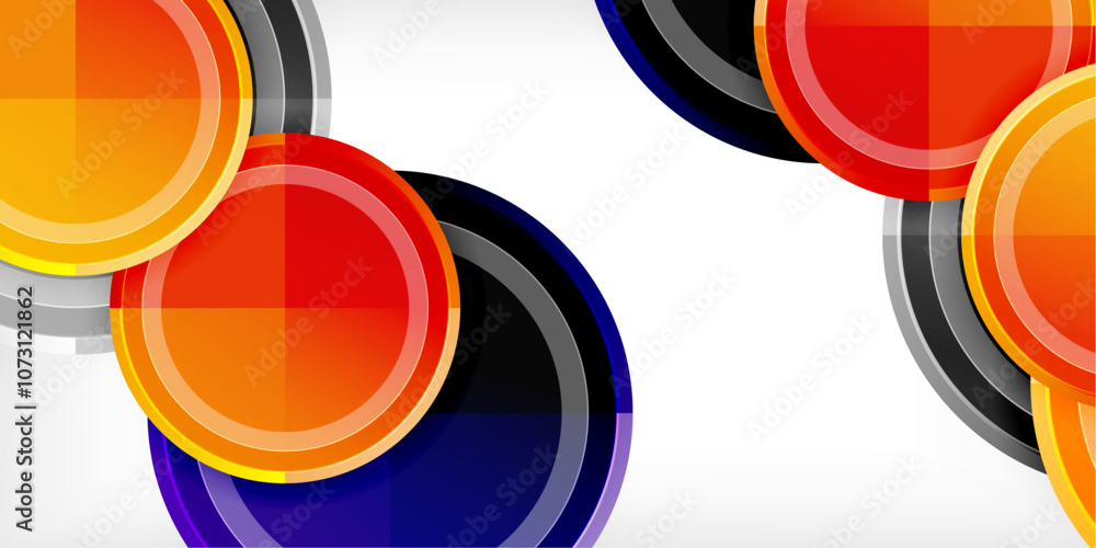 Poster Minimal geometric abstract background. Circle triangle design