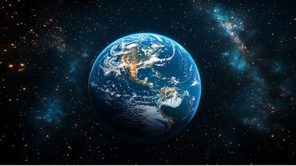 Obraz premium Planet Earth in the Dark Galaxy with Star Constellations
