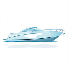 White Luxury Motorboat on Water