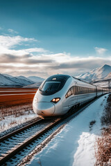 Naklejka premium High speed train running