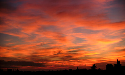 Poetic and dramatic sunset