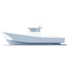 Naklejka premium White Fishing Boat Illustration