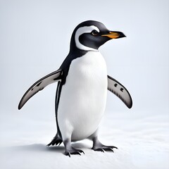 Penguin on a white backdrop.