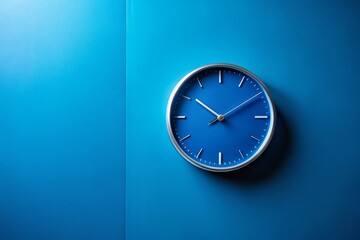 Minimalist Clock on a Vibrant Blue Wall Showcasing Modern Design and Effective Time Management Concepts for Contemporary Interiors