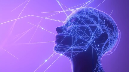 Intricate neural links and intersections forming a networked pattern with subtle glow effects, representing data processing and digital communication