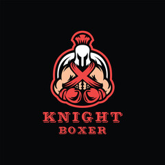 Knight Boxer Logo Mascot Sport Vector Design