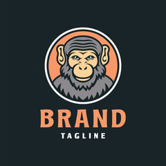 Monkey Mascot Logo Animal Vector Design