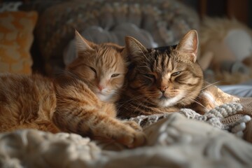 Cat Sitting Vigilantly Beside Sleeping Baby