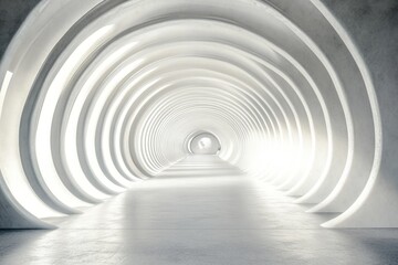 Obraz premium White Tunnel with Light at End,