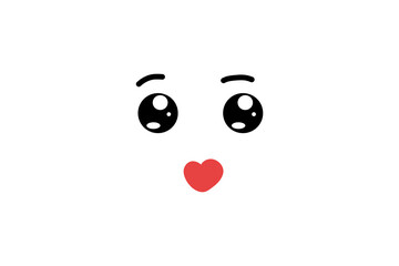 unique cartoon expression face. kawaii flat emoji isolated on wite background.  handrawn emoji. Vector Illustration of Funny and Sad Faces with Sunglasses, Googly Eyes, and Various Mouths 