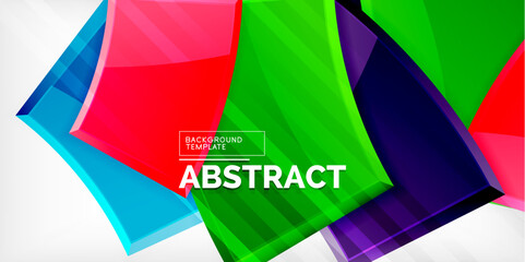 Obraz premium Colorful geometric abstract shapes. Illustration For Wallpaper, Banner, Background, Card, Book Illustration, landing page