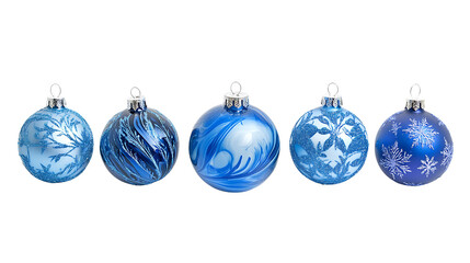 Obraz premium Blue Christmas Ball Isolated on White Background