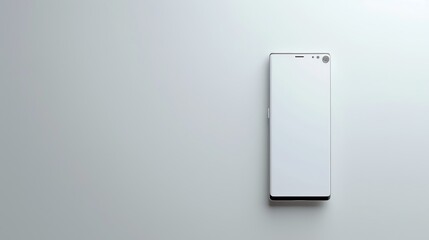 A white smartphone on a white background.