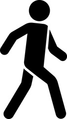 Walking stickman icon in flat style.