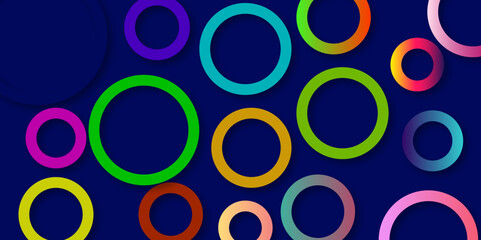 Modern abstract gradian background with transparent layers circle shape with shadow. blue and colorful technology concept background. abstract template design Banner Pattern texture concept.