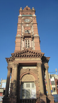 Faisalabad Clock Tower, ghanta ghar bazaar formerly known as Lyallpur Clock Tower Punjab Pakistan, south asia - 120 year old clock tower