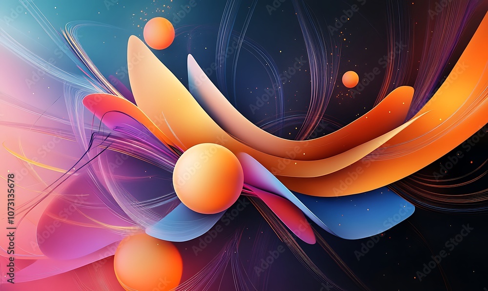 Poster abstract colorful wavy background. generative ai.