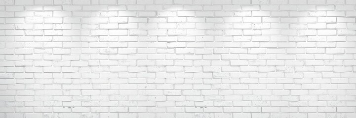 Fototapeta premium White brick wall with soft lighting, perfect for background in design projects or presentations, texture, brick