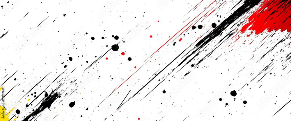 Poster vector colorful brush strokes with scratch for design
