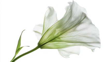 Elegant white lily against a minimalist background emphasizing natural beauty and delicacy