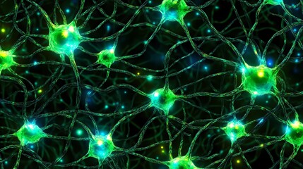 Obraz premium An abstract neural network background with interwoven lines and dots symbolizing connectivity, creating a complex digital web of intelligence and data exchange